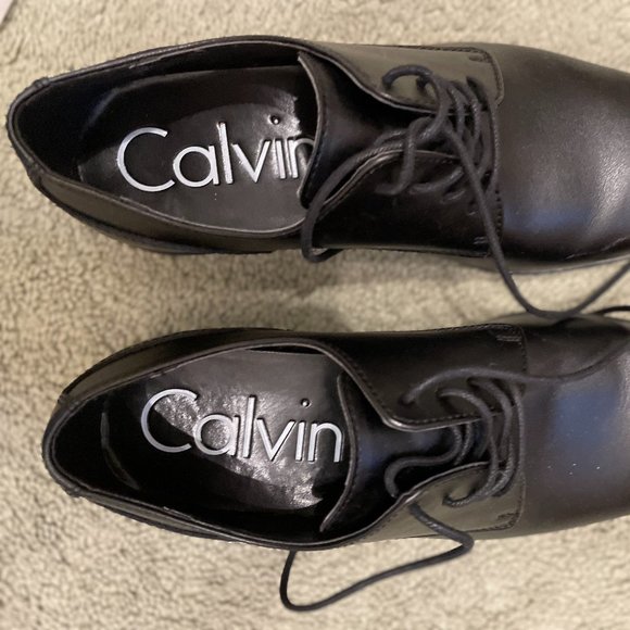 Calvin Klein Shoes Brodie Burnished Dress Calf Oxfords - Picture 3 of 3
